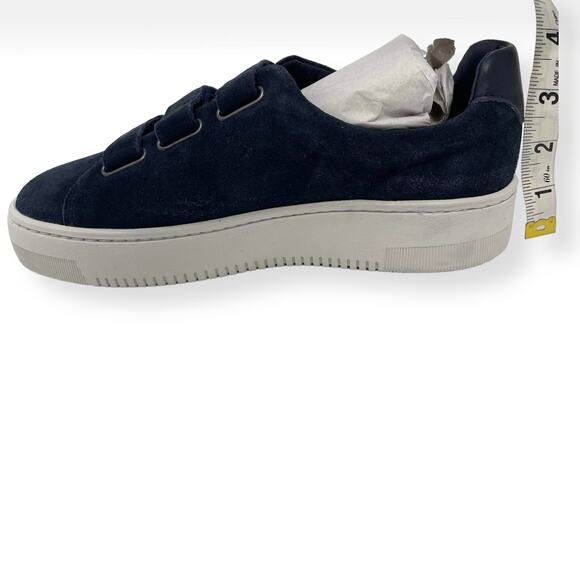 SANDRO PARIS Marine Blue Leather Suede E17 Amazing Sneakers - Picture 6 of 15